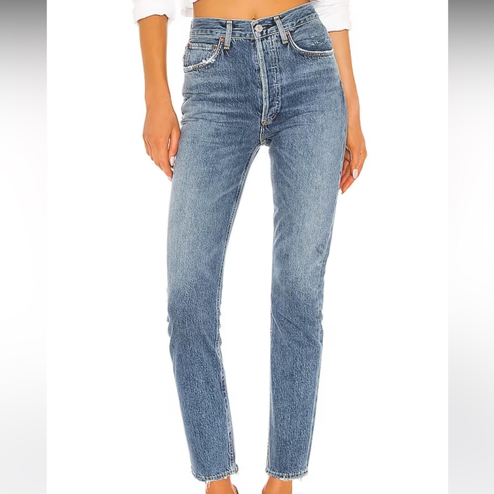 Agolde Riley High Rise Straight Crop in Frequency